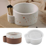 Concrete Candle Jar Mold with Match Hole High Capacity Gypsum Cement