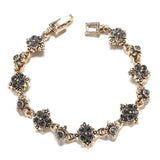 Gray Crystal Bracelets for Women Antique Boho Style Vintage Wedding Jewelry