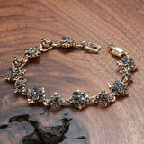 Gray Crystal Bracelets for Women Antique Boho Style Vintage Wedding Jewelry