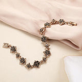 Gray Crystal Bracelets for Women Antique Boho Style Vintage Wedding Jewelry