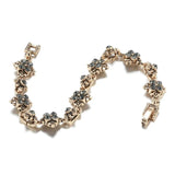 Gray Crystal Bracelets for Women Antique Boho Style Vintage Wedding Jewelry