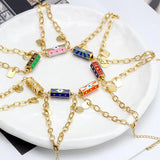 Metal Multicolor Prism Eye Enamel Bracelet for Women