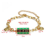 Metal Multicolor Prism Eye Enamel Bracelet for Women