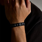 12mm Silicone Nordic Viking Bracelet for Men, Sporty Compass Bangle