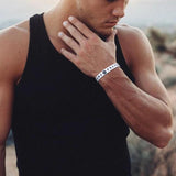 12mm Silicone Nordic Viking Bracelet for Men, Sporty Compass Bangle