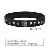 12mm Silicone Nordic Viking Bracelet for Men, Sporty Compass Bangle