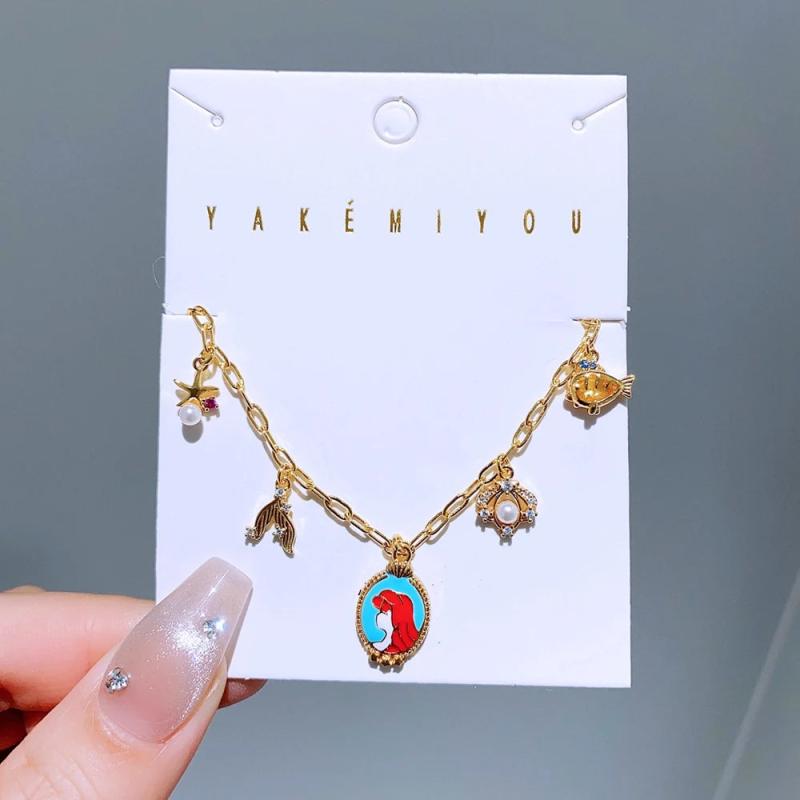 Enameled Princess Bracelet Chain for Women Plated Brass Jewelry