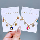 Enameled Princess Bracelet Chain for Women Plated Brass Jewelry