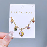 Enameled Princess Bracelet Chain for Women Plated Brass Jewelry