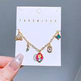 Enameled Princess Bracelet Chain for Women Plated Brass Jewelry
