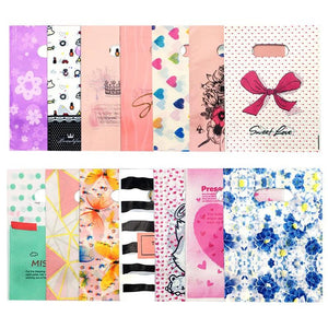 Plastic Handle Bag 50pcs 15*20cm for Jewelry Party Favor Candy Cookie Packaging