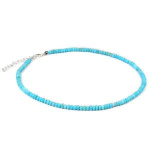 Lapis Lazuli Bead Necklace Choker Clavicle Chain Bohemian Jewelry Gift