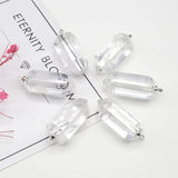Clear Quartz Hexagonal Prism Pendant Natural Stone DIY Jewelry