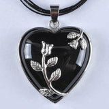 Natural Agate Heart Pendant Jewelry