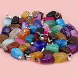 6PCS Moon Shaped Stone Gem Pendant DIY Jewelry Making
