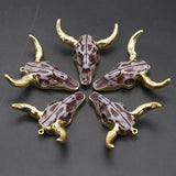 Bull Head Pendant Gemstone Necklace Bracelet Earrings Set