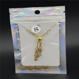 Antique Silver Crystal Cage Pendant Necklace Holder Metal Chain