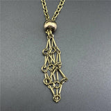 Antique Silver Crystal Cage Pendant Necklace Holder Metal Chain