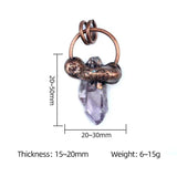 Natural Stone Crystal Bronze-Coloured Pendant for DIY Necklace