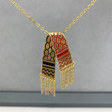 Stainless Steel Kufiya Shape Pendant Necklaces Scarf Pendant Chain Necklace