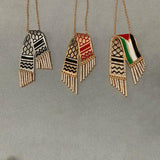 Stainless Steel Kufiya Shape Pendant Necklaces Scarf Pendant Chain Necklace
