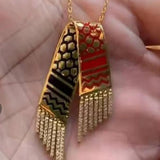 Stainless Steel Palestinian Scarf Shape Pendant Necklace
