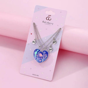 3-Piece Dolphin Heart Pendant Choker Magnetic Necklace Jewelry