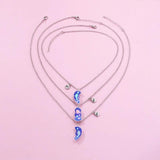 3-Piece Dolphin Heart Pendant Choker Magnetic Necklace Jewelry