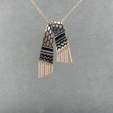 Stainless Steel Kufiya Shape Pendant Necklaces Vintage Scarf Chain Jewelry