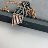 Stainless Steel Kufiya Shape Pendant Necklaces Vintage Scarf Chain Jewelry