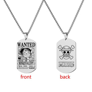 One Piece Luffy Zoro Necklace Stainless Steel Dog Tag Pendant for Fans