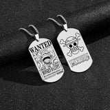 One Piece Luffy Zoro Necklace Stainless Steel Dog Tag Pendant for Fans