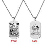 One Piece Luffy Zoro Necklace Stainless Steel Dog Tag Pendant for Fans