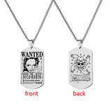 One Piece Luffy Zoro Necklace Stainless Steel Dog Tag Pendant for Fans