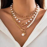 3pcs Baroque Pearl Necklace Set Irregular Chain Collarbone Jewelry