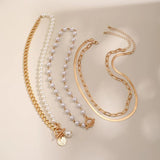 3pcs Baroque Pearl Necklace Set Irregular Chain Collarbone Jewelry