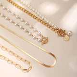 3pcs Baroque Pearl Necklace Set Irregular Chain Collarbone Jewelry