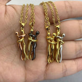 Couple Hugging Pendant Necklaces Valentine Jewelry Gift
