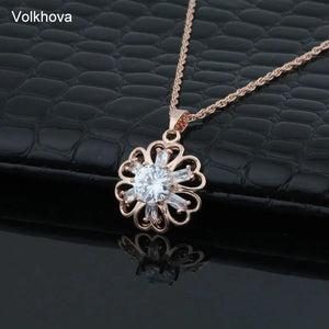 Hollow Flower Statement Necklaces Pendants Woman Collar Chokers