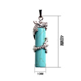 Dragon Phoenix Stone Pendant Necklace Female Jewelry