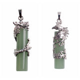 Dragon Phoenix Stone Pendant Necklace Female Jewelry