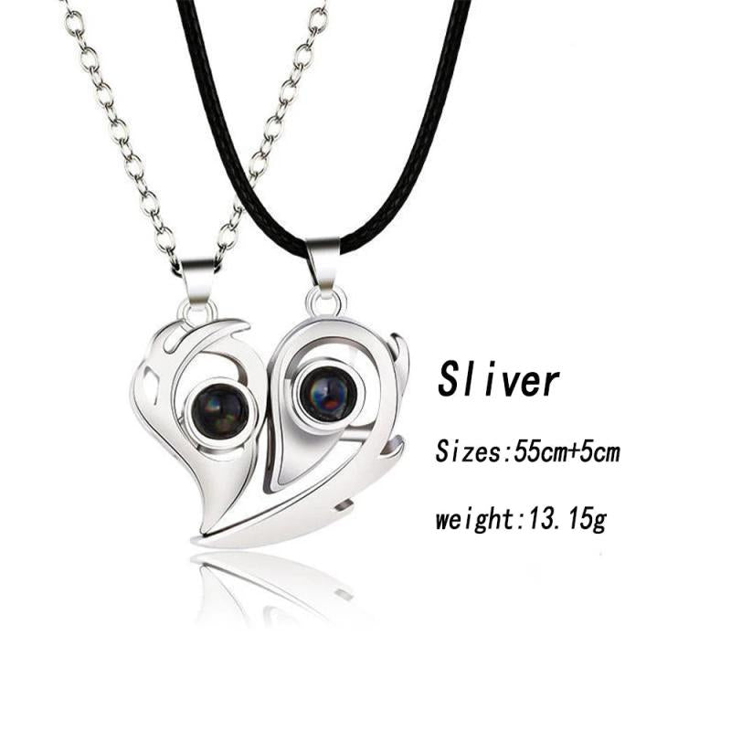 Stainless Steel I Love You Magnetic Couple Necklace Heart Shape