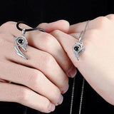 Stainless Steel I Love You Magnetic Couple Necklace Heart Shape