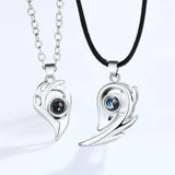 Stainless Steel I Love You Magnetic Couple Necklace Heart Shape