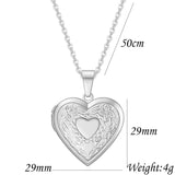 Vintage Stainless Steel Heart Pendant Necklace for Women