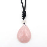 Rose Quartz Water Drop Pendant Tree of Life Necklace