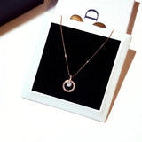 Circle CZ Necklace Silver Shine Zircon Delicate Clavicle Choker