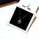 Circle CZ Necklace Silver Shine Zircon Delicate Clavicle Choker
