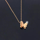 Frosted Butterfly Necklace Charm Stainless Steel Pendant For Women Girl