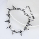Unisex Rock Goth Vintage Chain Necklaces Spike Rivet Choker